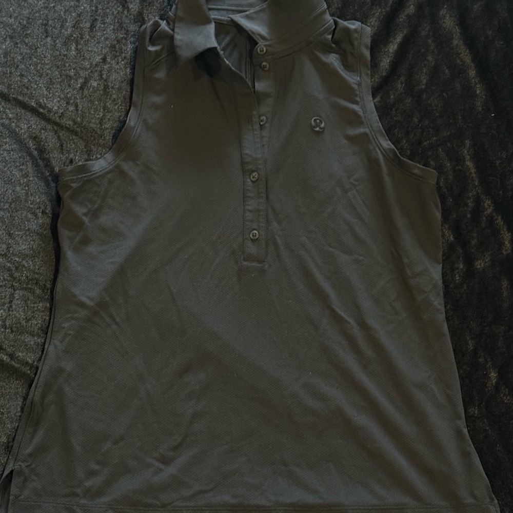 Black Lululemon Quick-Dry Sleeveless Polo Shirt